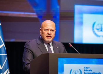 International Criminal Court (ICC) Prosecutor Karim Khan speaks at an event in 2024. PHOTO: ICC/X