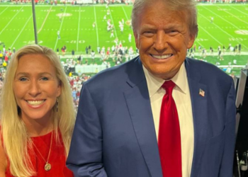 Former Congresswoman Marjorie Taylor Greene and President Donald Trump