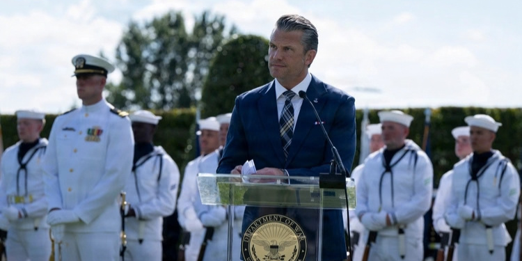 Secretary of War Pete Hegseth and Joint Chiefs Chairman Gen. Dan Caine host a POW/MIA Remembrance Ceremony at the Pentagon on Sept. 18, 2026. PHOTO: DoW/Staff Sgt. Madelyn Keech / U.S. Air Force