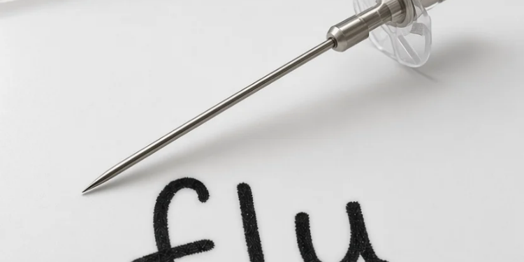 An illustration showing Hospital needle and the word flu. PHOTO: Grok