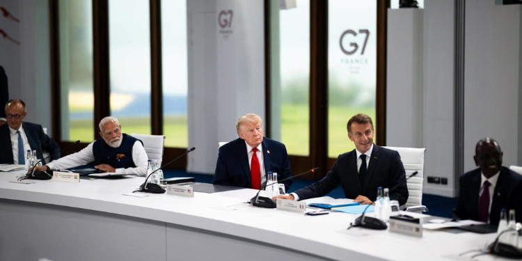 G7 leaders attend a past summit in France. PHOTO: White House